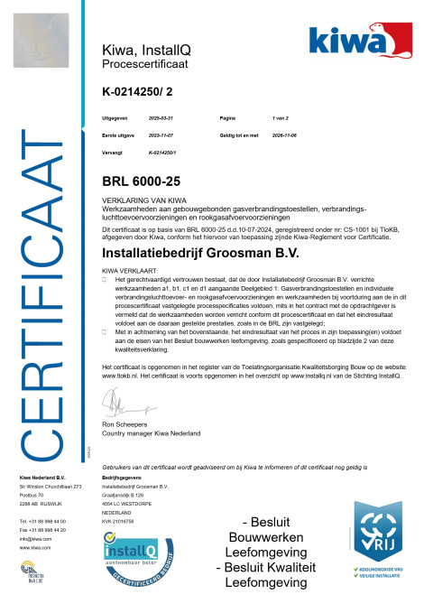 K 0214250 2 c Installatiebedrijf Groosman B.V